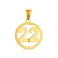 Gold Personalized Jersey Number Sports Circle Pendant Chain