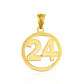 Gold Personalized Jersey Number Sports Circle Pendant Chain