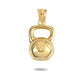 Gold Kettlebell Weightlifting Fitness Gym Pendant Chain