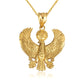 Gold Egyptian Eye Of Horus Falcon Ankh Pendant Chain