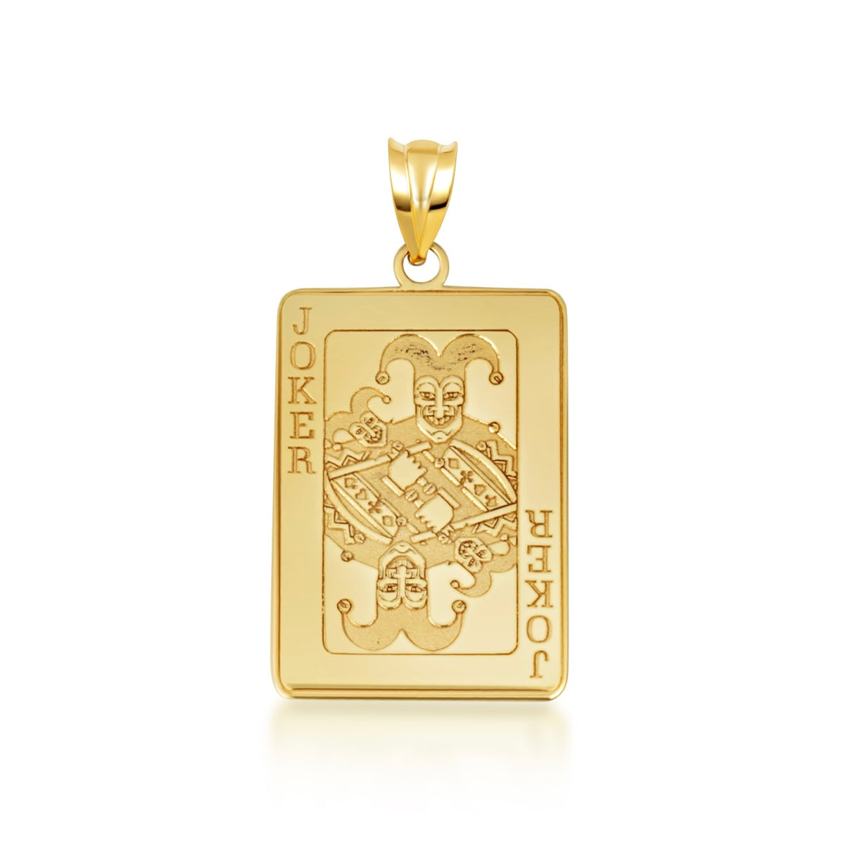 Gold Personalized Name Engraved Joker Playing Card Poker Charm Pendant Chain