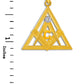 Gold Freemason Square & Compass CZ Eye Of Providence Triangle Pendant Chain