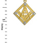 Yellow Gold Freemason CZ Square & Compass Diamond Shaped Pendant Chain