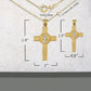 Two-Tone Gold Saint Benedict Medal Cross Textured Pendant Chain