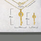 Two-Tone Gold Saint Benedict Medal Key Textured Pendant Chain