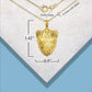 Gold Archangel Michael Wings Sword & Shield Pendant Chain