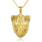 Gold Archangel Michael Wings Sword & Shield Pendant Chain