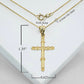 Gold Bamboo Textured Cross Pendant Chain