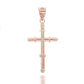 Gold Bamboo Textured Cross Pendant Chain