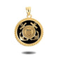 Gold Black Onyx Anchors United States Coast Guard Seal Pendant Chain