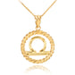 12 Gold Astrological Zodiac Sign In Circle Rope Pendant Chain