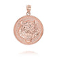 Gold Roaring Tiger Medallion Pendant Chain