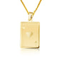 14K Yellow Gold Ace Of Hearts Playing Cards Pendant Chain