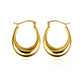 Solid Yellow Gold Oval Hoop Earrings