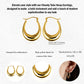 Solid Yellow Gold Oval Hoop Earrings