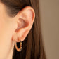 Tri-Color Gold Ribbed Twist Hoop Earrings