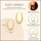 Yellow Gold Diamond Cut Oval Hoop Earrings