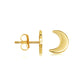 Yellow-Gold Celestial Moon Stud Earrings