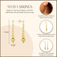 14k Yellow-Gold Ball Beaded Drop Dangle Stud Earrings