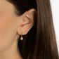 Yellow-Gold Golf Ball Textured Drop Huggie Earrings