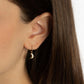 Yellow-Gold Crescent Moon Drop Huggie Hoop Earrings