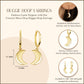 Yellow-Gold Crescent Moon Drop Huggie Hoop Earrings