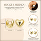 14K Yellow-Gold Puffed Heart Huggie Hoop Earrings
