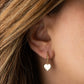 Yellow-Gold Heart Shape Love Cuban Link Huggie Hoop Earrings