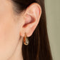 14K Yellow-Gold Textured Oval Hoop Earrings