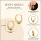 14K Yellow-Gold Textured Oval Hoop Earrings