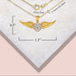 Gold Diamond Studded Winged Heart Pendant Necklace