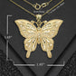 Gold Diamond Cut Butterfly Symbol Of Change Pendant Necklace