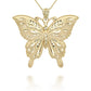 Gold Diamond Cut Butterfly Symbol Of Change Pendant Necklace