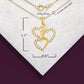 Gold Cubic Zirconia Triple Heart Pendant Necklace