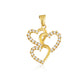 Gold Cubic Zirconia Triple Heart Pendant Necklace