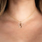 Gold Cubic Zirconia Triple Heart Pendant Necklace