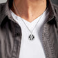 925 Sterling Silver Black Onyx Eagle Rope Medallion Pendant Chain