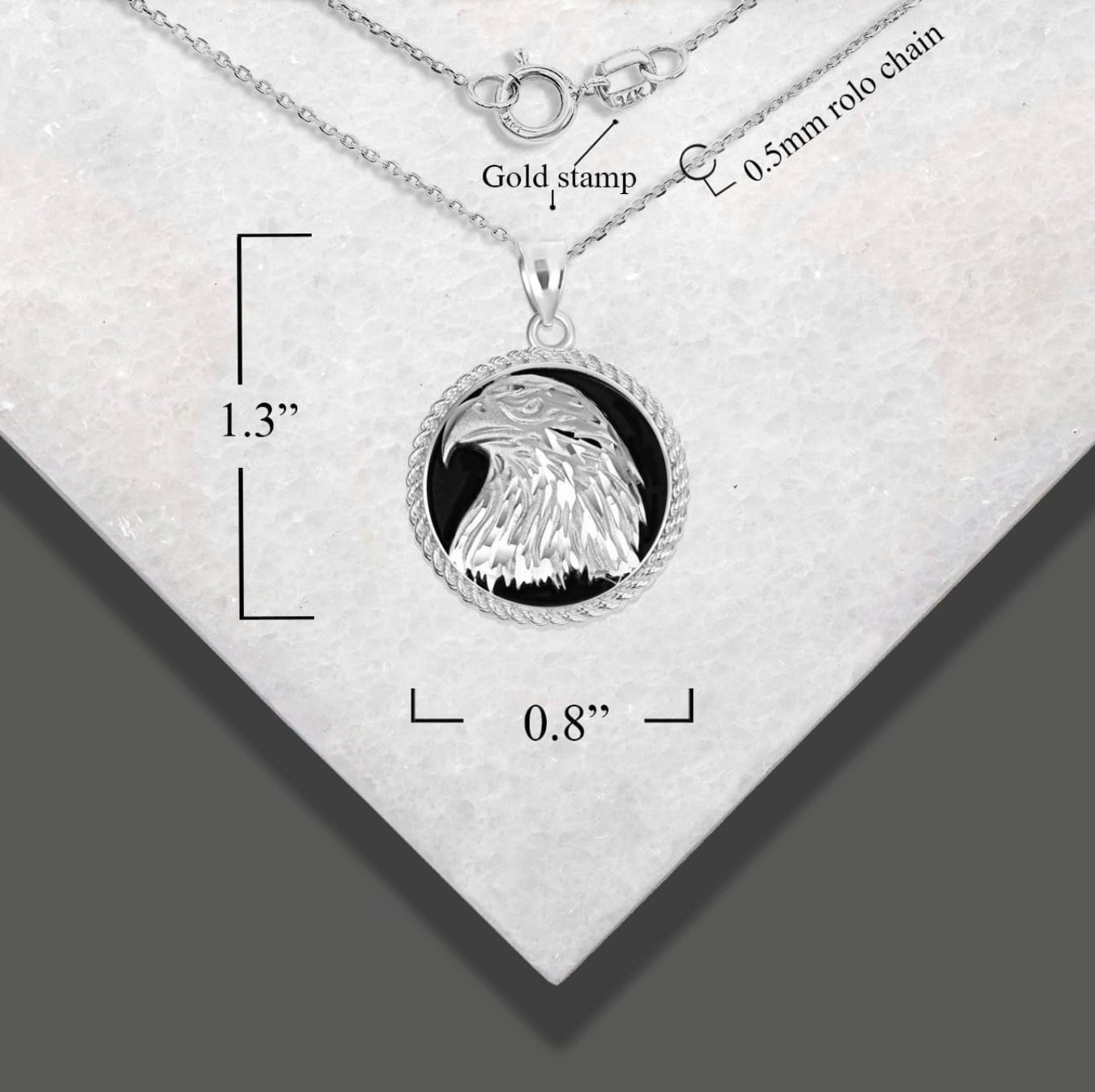 Silver 925 Black Onyx Eagle Pendant