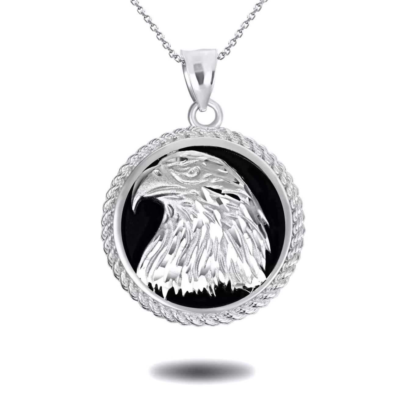 Silver 925 Black Onyx Eagle Pendant