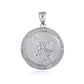 925 Sterling Silver Cubic Zirconia Saint Michael Archangel Beaded Coin Pendant Chain