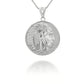 Silver Native American Apache Chief Head Coin Pendant Chain