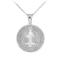 Sterling Silver St. Benedict Coin Medallion Pendant Chain