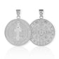 Sterling Silver St. Benedict Coin Medallion Pendant Chain