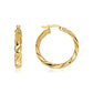 14K Yellow Gold Striped Hoop Earrings 