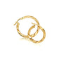 14K Yellow Gold Striped Hoop Earrings 