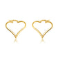 14K Yellow Gold Heart Shaped Love Hoop Earrings