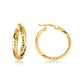 14K Yellow Gold Reversible Twisted Tube Hoop Earrings