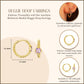 14K Yellow Gold Amethyst Birthstone Beaded Huggie Hoop Earrings