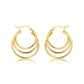 Triple Hoop Earrings In 14K Gold