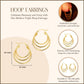 Triple Hoop Earrings In 14K Gold